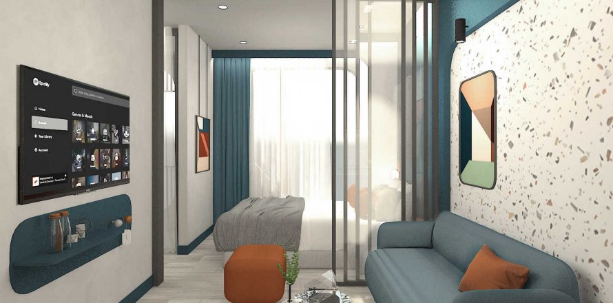 Eigentumswohnung in Bangkok, Thailand, 1 Schlafzimmer in Groove Muse Ratchada 7 № 9514