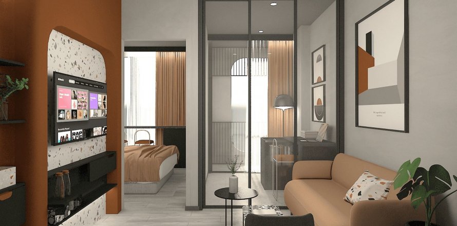 Eigentumswohnung in Bangkok, Thailand, 1 Schlafzimmer in Groove Muse Ratchada 7 № 9517