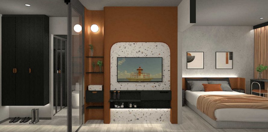 Eigentumswohnung in Bangkok, Thailand, 1 Schlafzimmer in Groove Muse Ratchada 7  № 9518