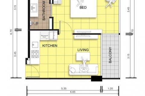 Condominio de 1 dormitorio en Pattaya, Tailandia № 24006 - foto 3
