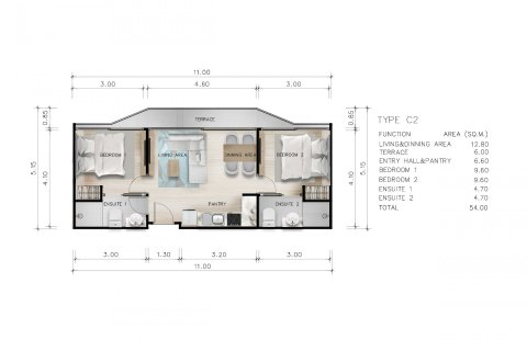 Condo sur Yanui Beach, Thaïlande, 2 chambres  № 5847 - photo 16