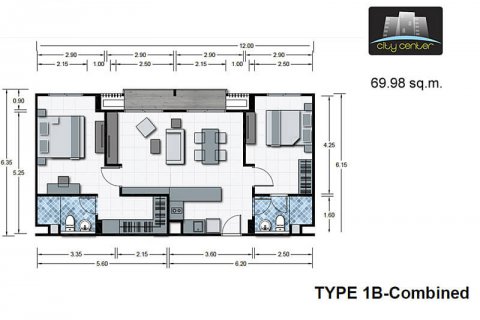 Condo à Pattaya, Thaïlande, 2 chambres  № 29366 - photo 8