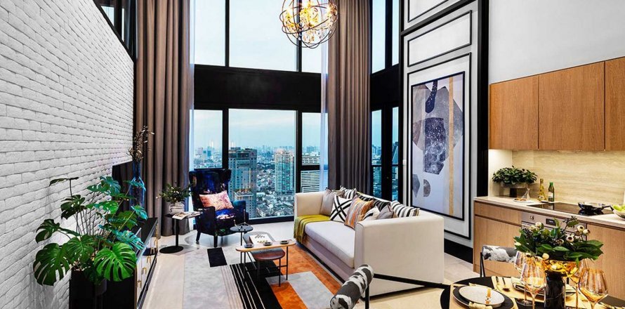 Кондоминиум с 2 спальнями в Бангкоке, Таиланд в The Lofts Silom № 9430