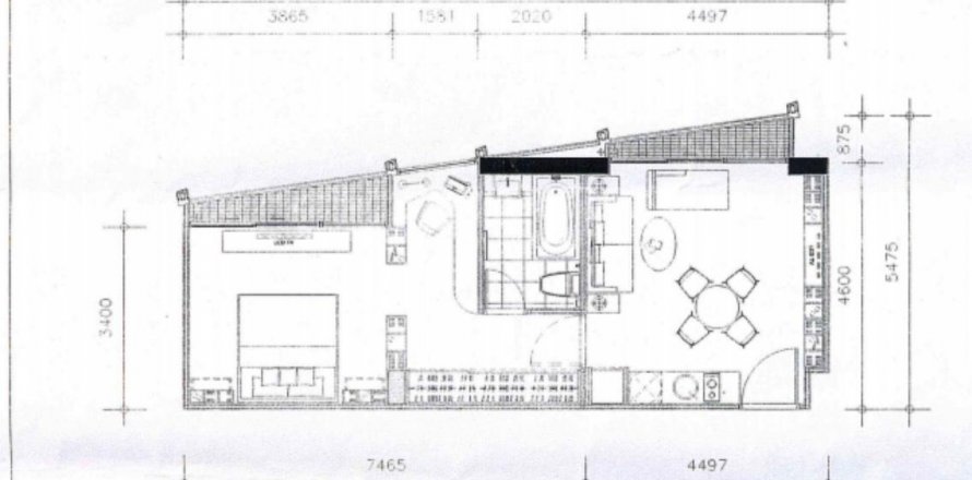 Кондоминиум с 1 спальней в Бангкоке, Таиланд № 14469