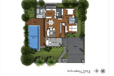 Дом в Паттайе, Таиланд с 4 спальнями  № 20653 - фото 9