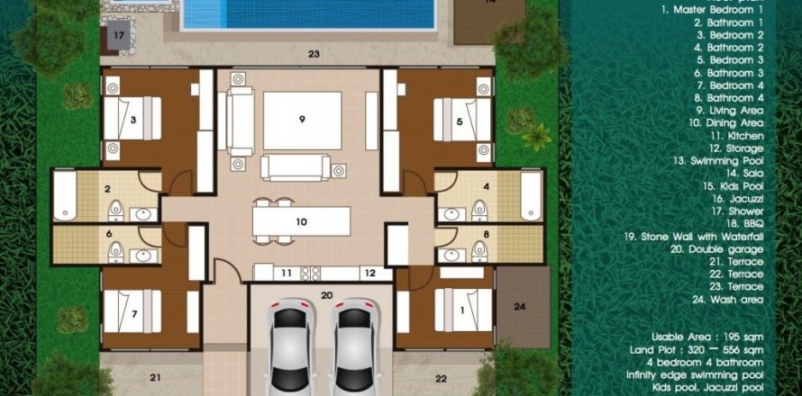 House in Pattaya, Thailand 4 bedrooms № 29405